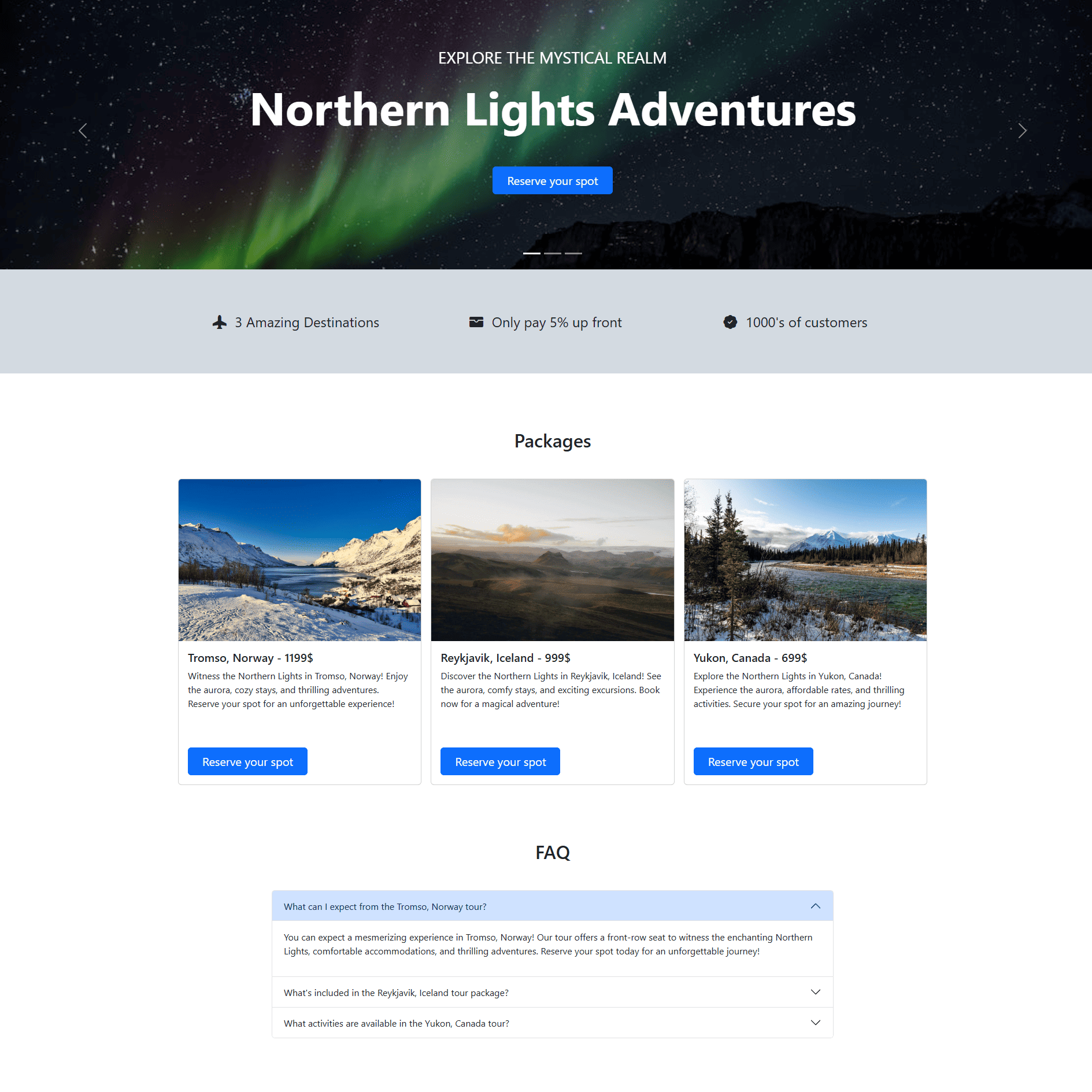 Northern Lights design screenshot