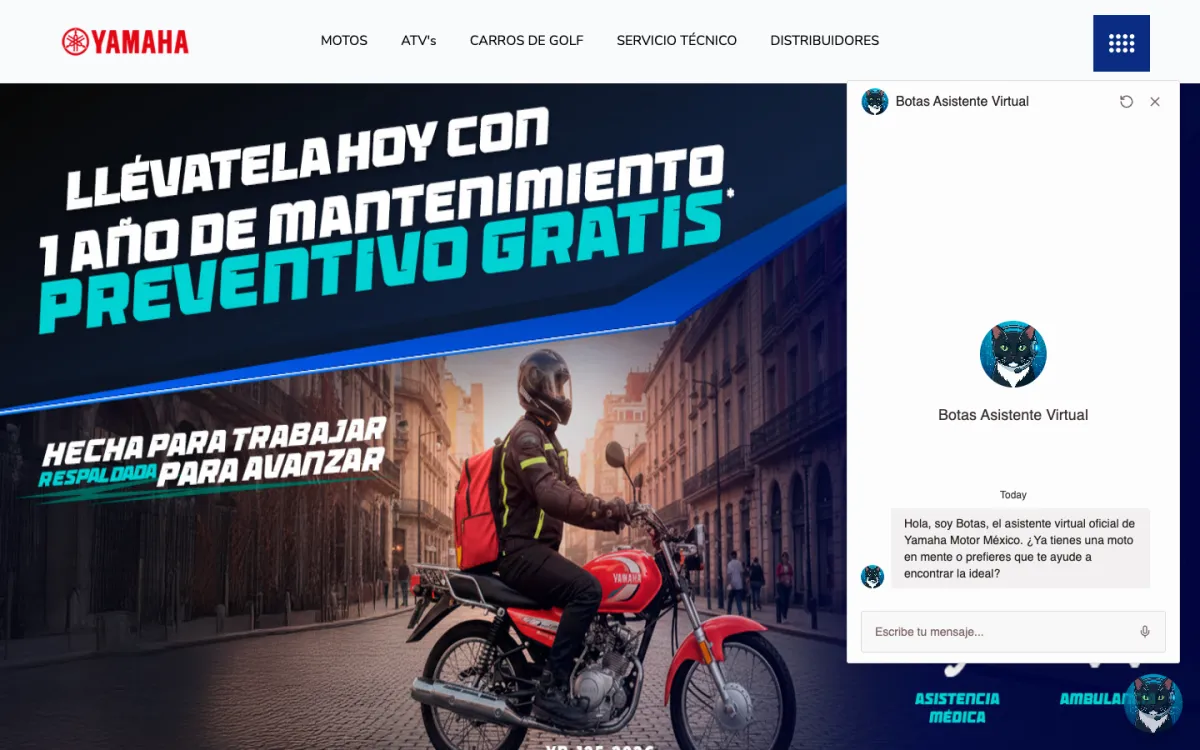 Yamaha Mexico website